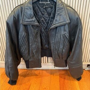 Black Leather Jacket for Women vintage